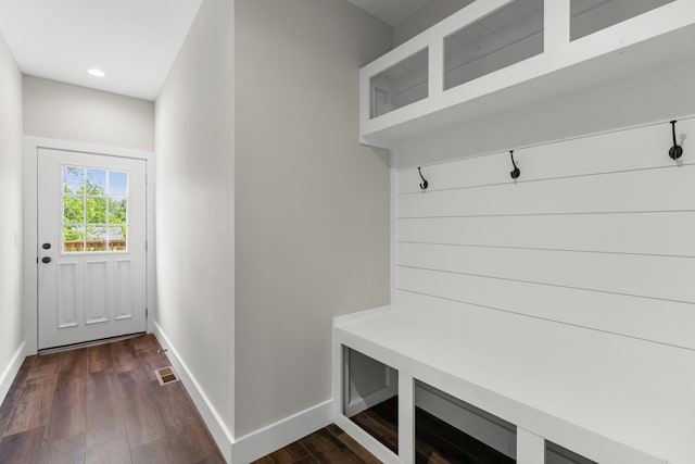 270A W Main St, Dandridge, TN 37725 - mudroom featuring baseboards, dark wood-style floors, and recessed lighting