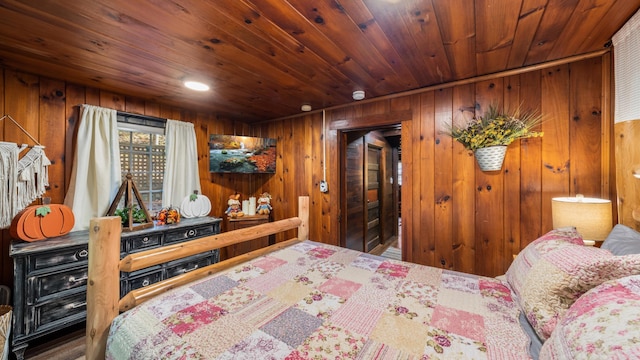 1131 Old Cartertown Rd, Gatlinburg, TN 37738 - bedroom featuring wooden walls and wood ceiling
