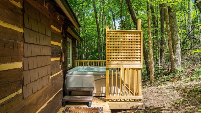 1131 Old Cartertown Rd, Gatlinburg, TN 37738 - deck featuring a hot tub