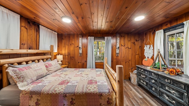 1131 Old Cartertown Rd, Gatlinburg, TN 37738 - bedroom with wood finished floors, wooden ceiling, and wood walls
