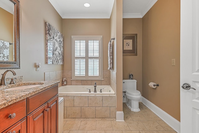351 Monroe Pvt Dr, Bristol, TN 37620 - full bathroom with a garden tub, vanity, and ornamental molding