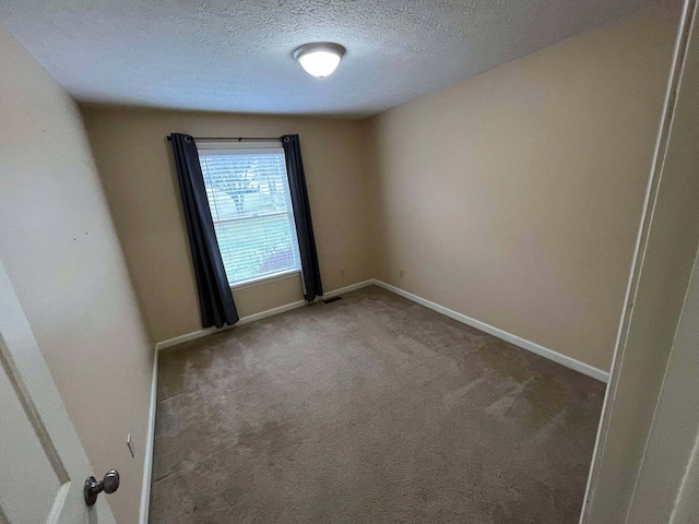 carpeted spare room featuring a textured ceiling