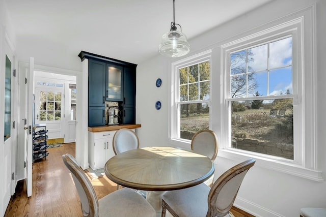 dining room with wood finished floors