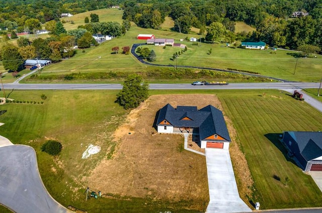 bird's eye view featuring a rural view