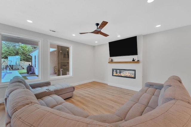 1936 Turners Landing Rd, Russellville, TN 37860 - living room with ceiling fan and light hardwood / wood-style flooring