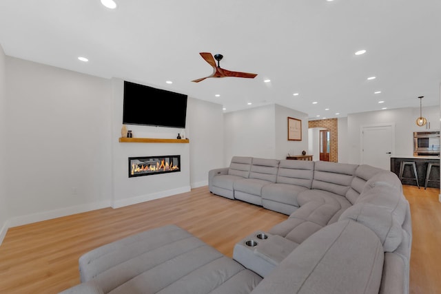 1936 Turners Landing Rd, Russellville, TN 37860 - living room with ceiling fan and light hardwood / wood-style floors