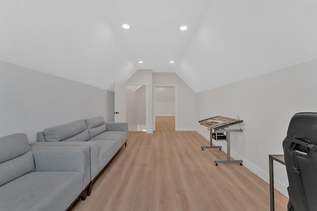 1936 Turners Landing Rd, Russellville, TN 37860 - home office featuring vaulted ceiling and light wood-type flooring