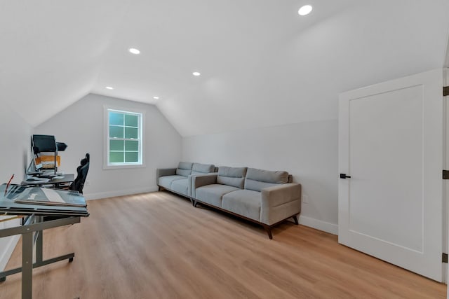 1936 Turners Landing Rd, Russellville, TN 37860 - office area with vaulted ceiling and light hardwood / wood-style flooring
