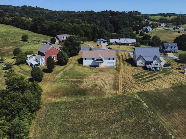 bird's eye view with a rural view