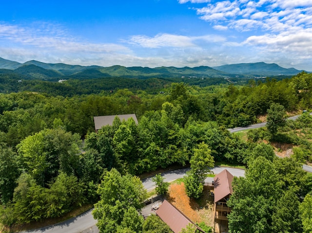 bird's eye view featuring a mountain view