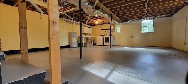 1034 E Skyline Dr, Morristown, TN 37813 - below grade area featuring electric water heater and independent washer and dryer