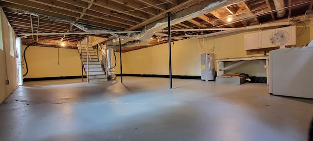 1034 E Skyline Dr, Morristown, TN 37813 - unfinished below grade area featuring water heater and stairway