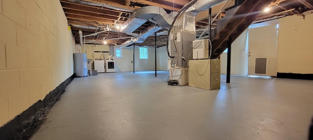 1034 E Skyline Dr, Morristown, TN 37813 - basement featuring water heater and washer / clothes dryer