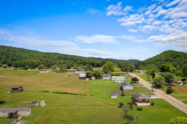 aerial view with a rural view