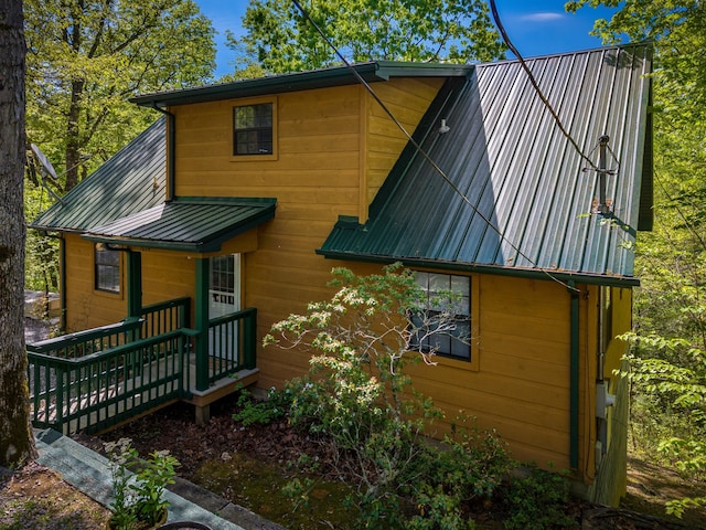 5014 Latta Way, Gatlinburg, TN 37738 - exterior space featuring metal roof and a wooden deck
