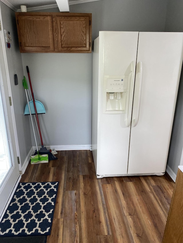 interior space with dark hardwood / wood-style flooring