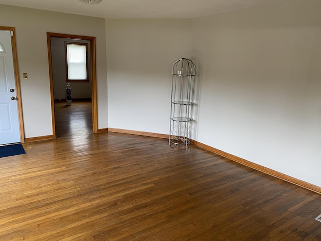 empty room with wood-type flooring