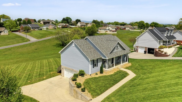 bird's eye view with a residential view