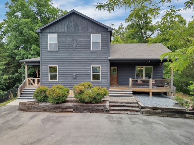 3466 Caywood Rd, Dandridge, TN 37725 - view of front facade featuring a porch and roof with shingles