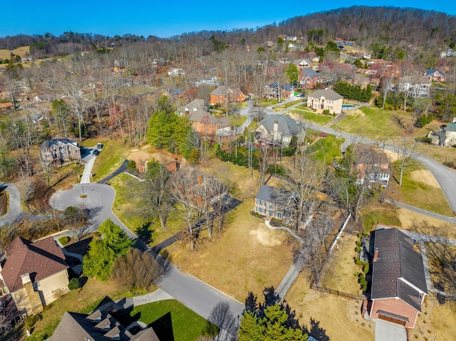 aerial view with a residential view