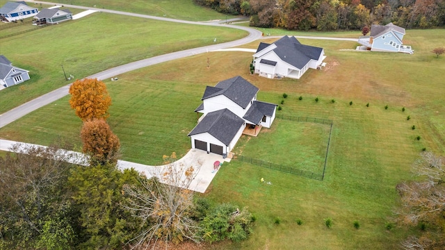 bird's eye view featuring a rural view