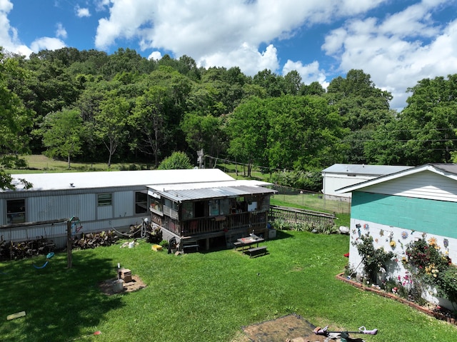 1322 Sager Rd, Dandridge, TN 37725 - view of yard with a wooden deck and a view of trees