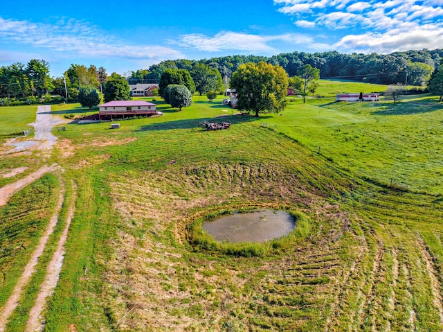 drone / aerial view with a rural view
