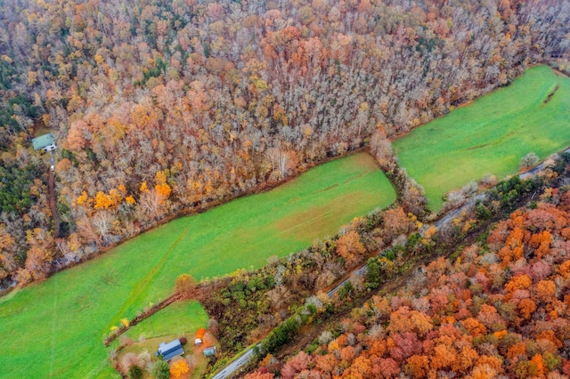 bird's eye view with a rural view