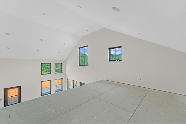 additional living space with vaulted ceiling