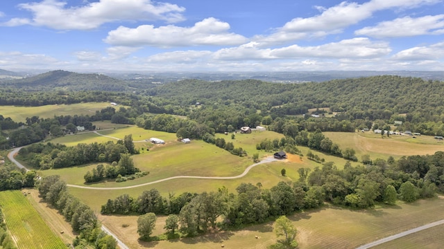 aerial view with a rural view