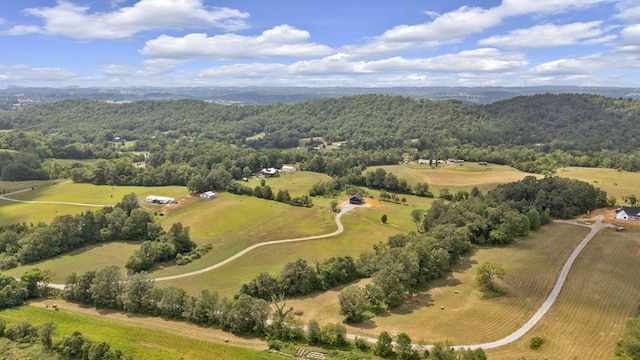 drone / aerial view featuring a rural view