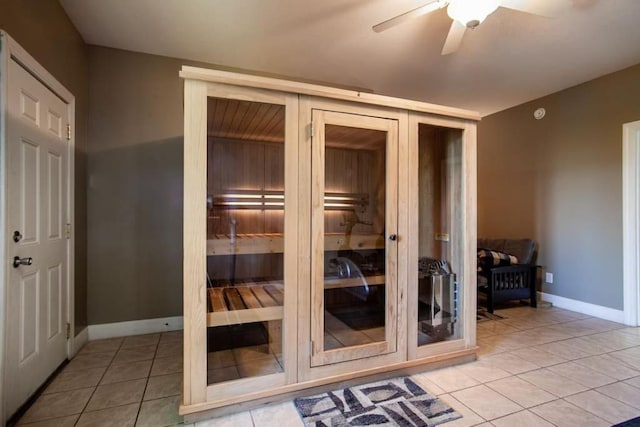 view of sauna / steam room with tile patterned flooring