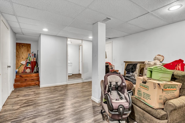 1651 Old Liberty Hill Rd, Morristown, TN 37814 - finished basement featuring wood finished floors, recessed lighting, a paneled ceiling, and baseboards