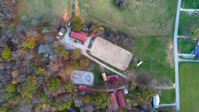 aerial view with a rural view