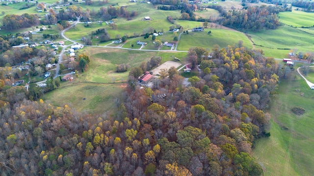 aerial view with a rural view