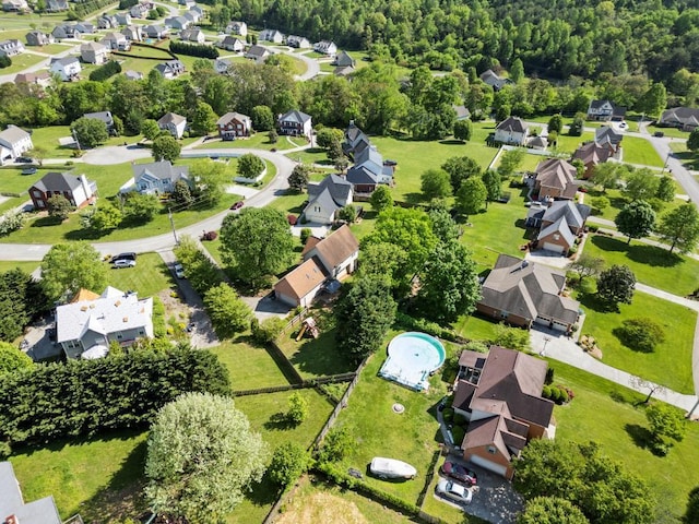 aerial view with a residential view