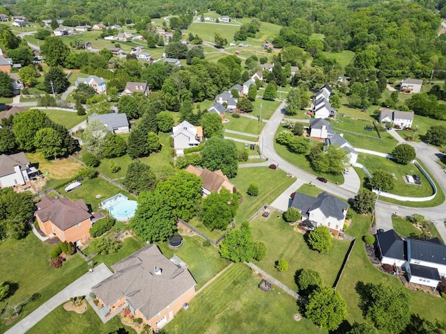aerial view with a residential view