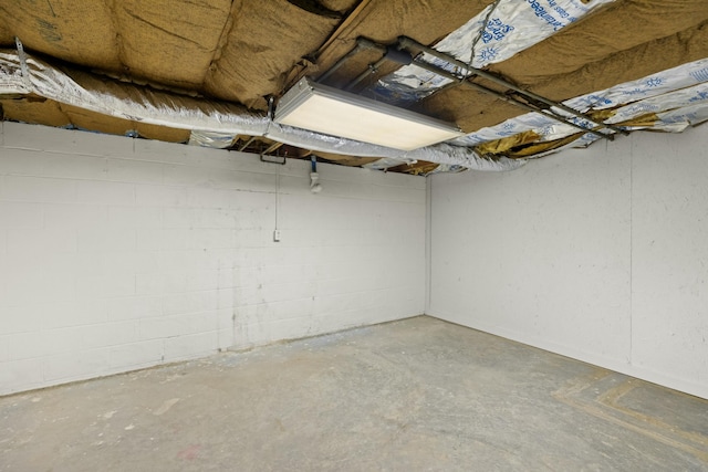 view of unfinished below grade area