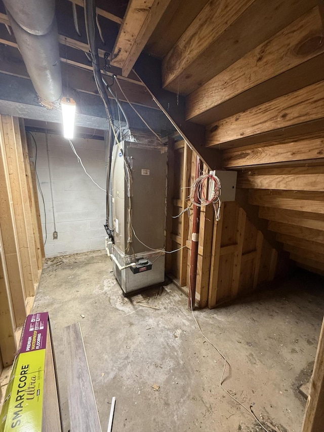 2157 Windy Cove Ln, Talbott, TN 37877 - unfinished below grade area with heating unit