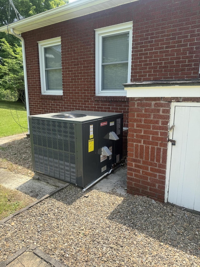 240 Clifton Heights Rd, Newport, TN 37821 - details with brick siding and central AC unit