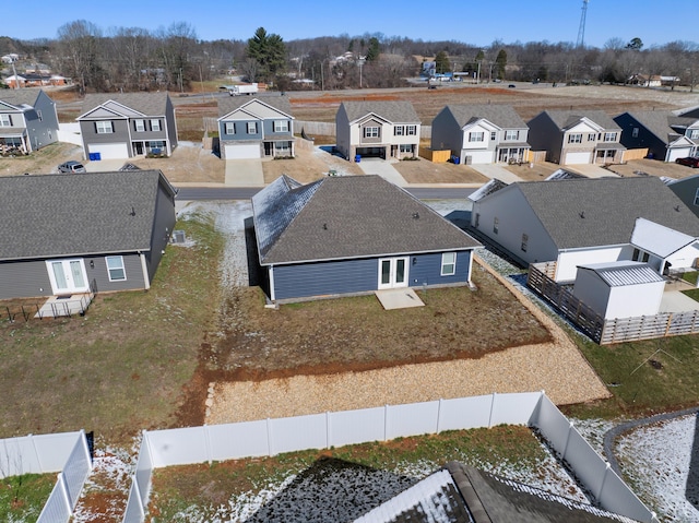 drone / aerial view with a residential view