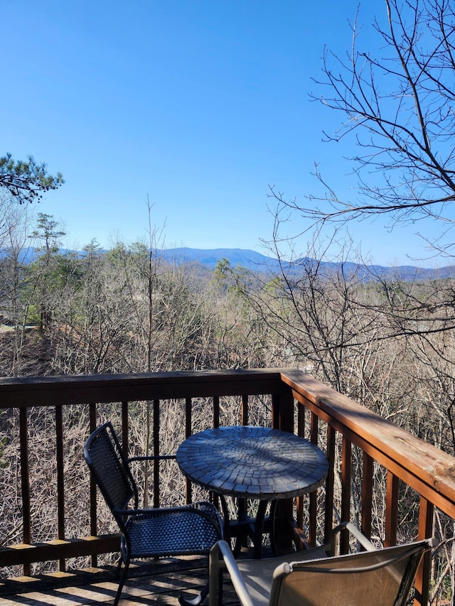 balcony with a mountain view