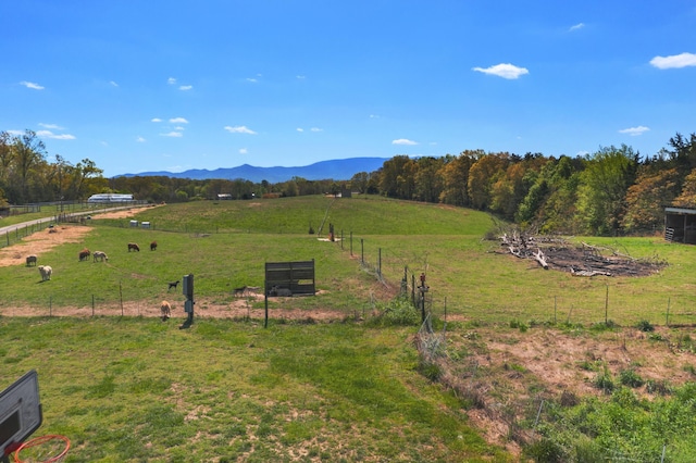 property view of mountains featuring a rural view