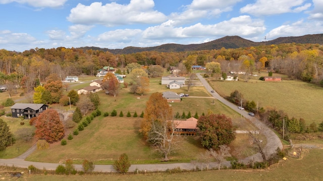 aerial view featuring a mountain view