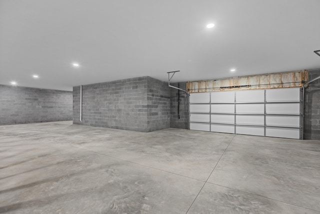garage featuring recessed lighting