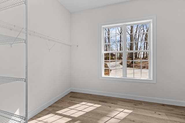 spacious closet with wood finished floors