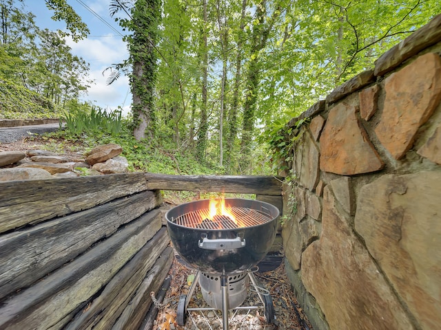 exterior view of a fire pit