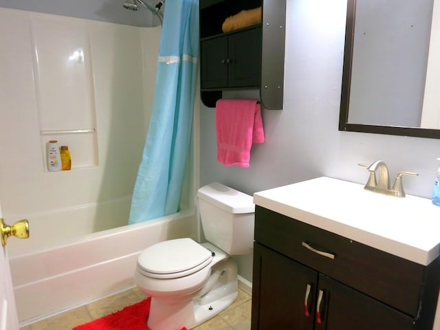 5534 Carlyle Ave, Russellville, TN 37860 - full bath with vanity, shower / bath combo, toilet, and tile patterned flooring