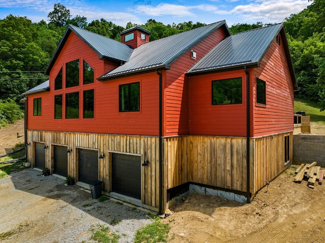 exterior space featuring a garage