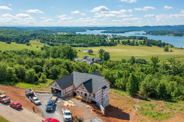 164 Logans Blf, Bean Station, TN 37708 - aerial view of property and surrounding area with a nearby body of water and a heavily wooded area